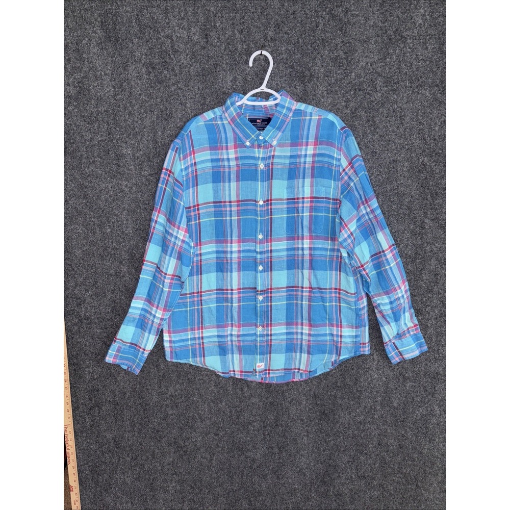 Vineyard Vines Linen Shirt Mens XLMurray Slim Fit Preppy Hipster Wicking